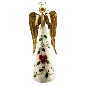 Handcrafted Gold & White Angel Capiz Shell Tree-Topper Table-Top Decoration READ